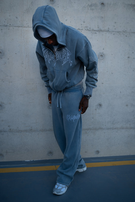 Artic Script Oversized Washed Blue Full set❄️