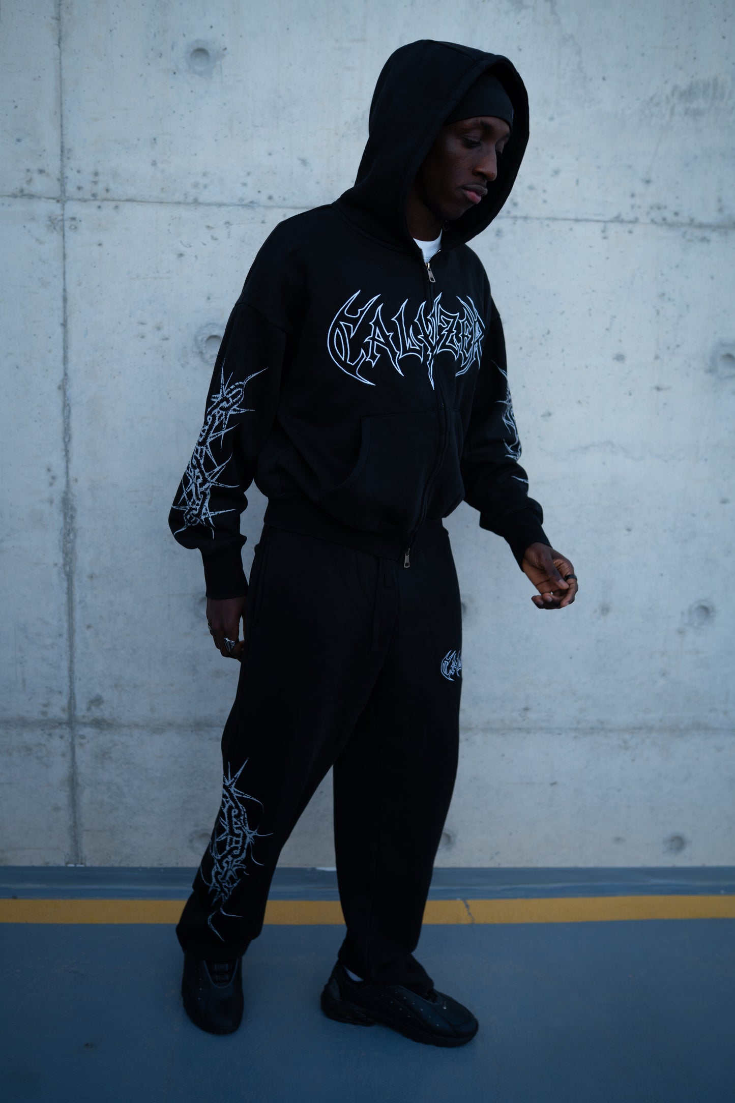 Midnight Script Oversized Trousers