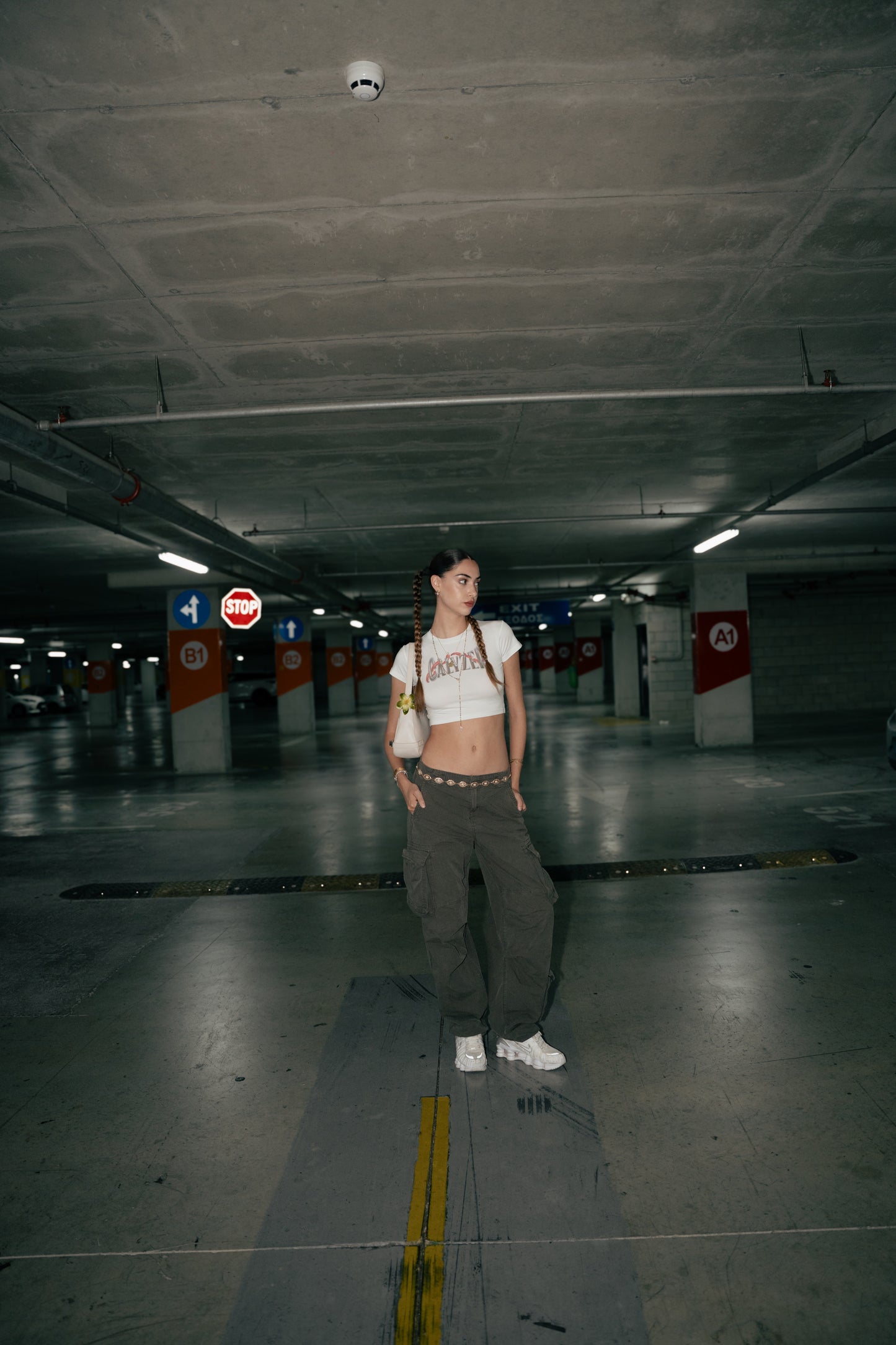 Tight white crop top