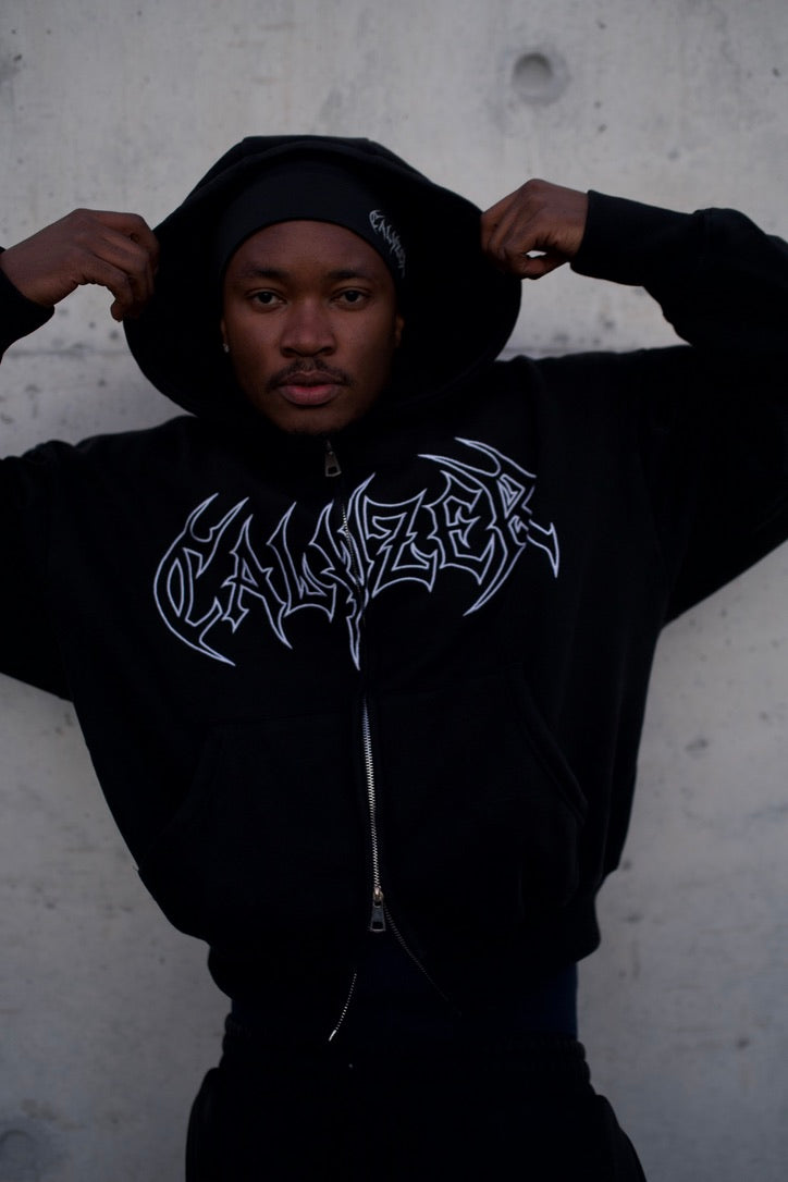 Artic Black zip up Hoodie and Skull Cap (Beanie)❄️