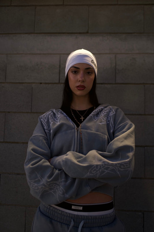 Artic blue zip up Hoodie and Skull Cap (Beanie)❄️