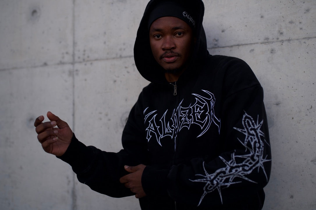 Artic Black zip up Hoodie and Skull Cap (Beanie)❄️