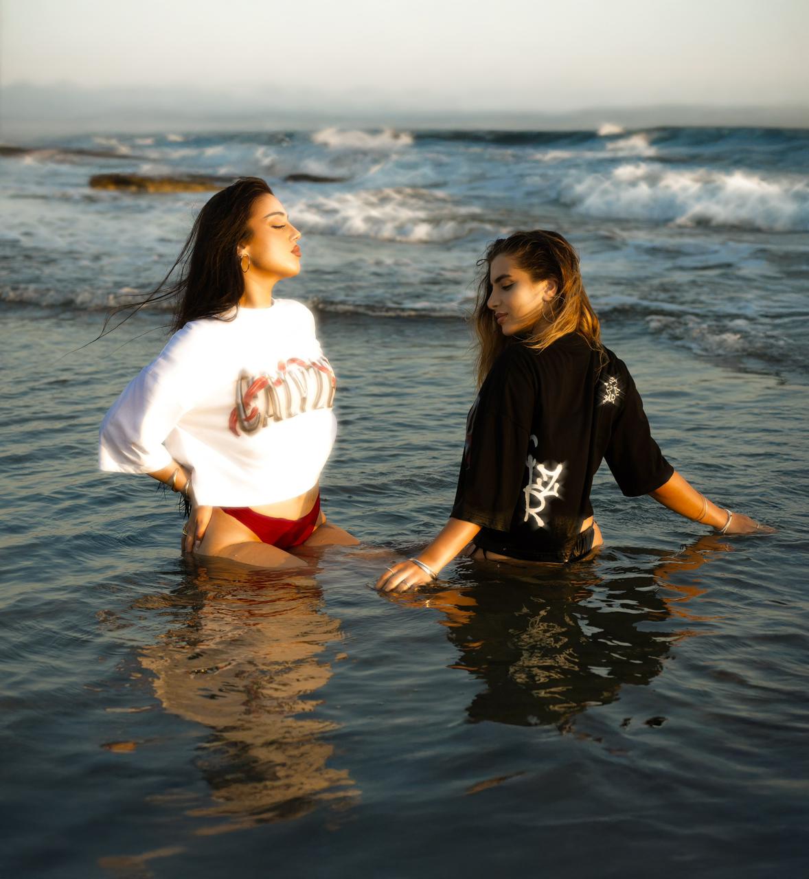 Loose white crop top