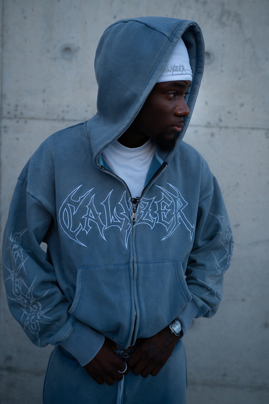 Artic blue zip up Hoodie and Skull Cap (Beanie)❄️