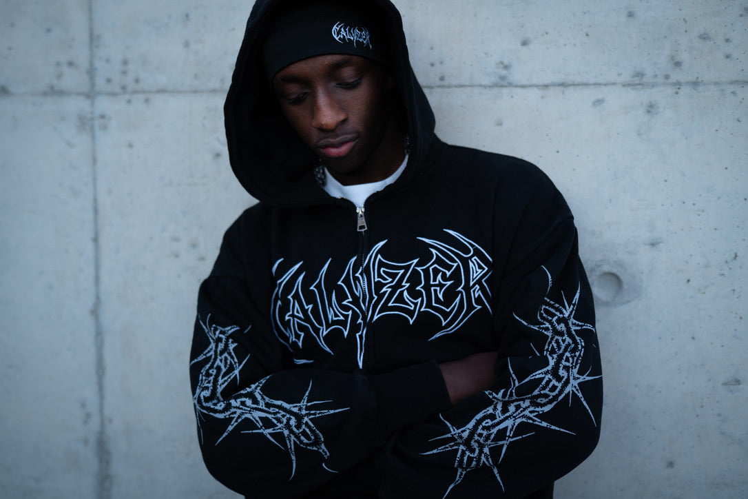Artic Black zip up Hoodie and Skull Cap (Beanie)❄️