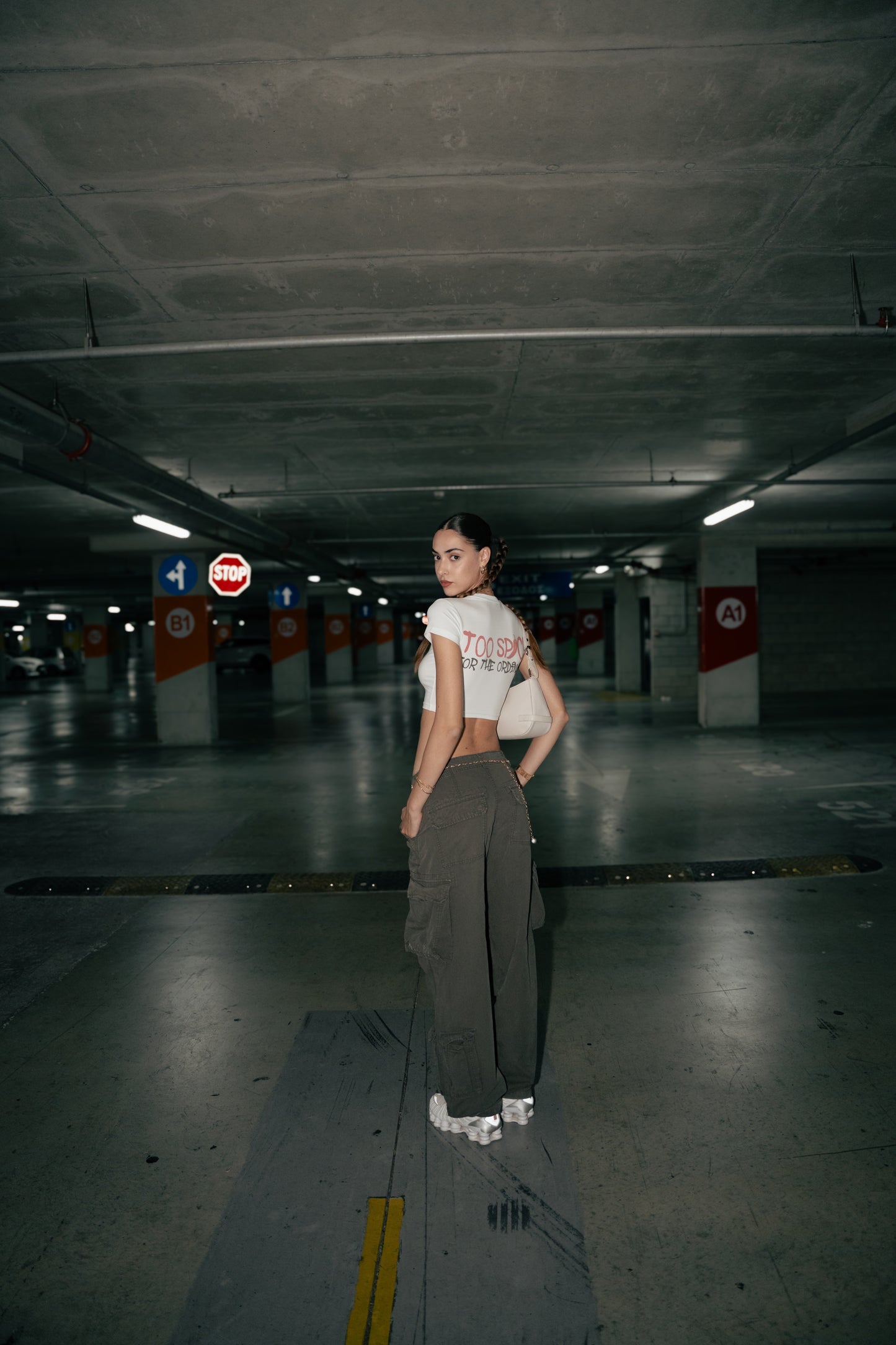 Tight white crop top
