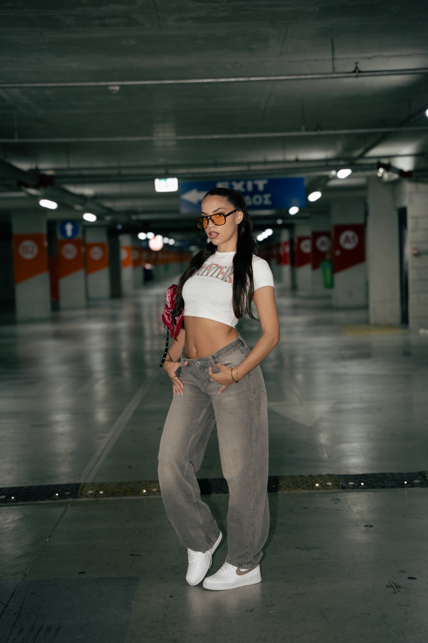 Tight white crop top