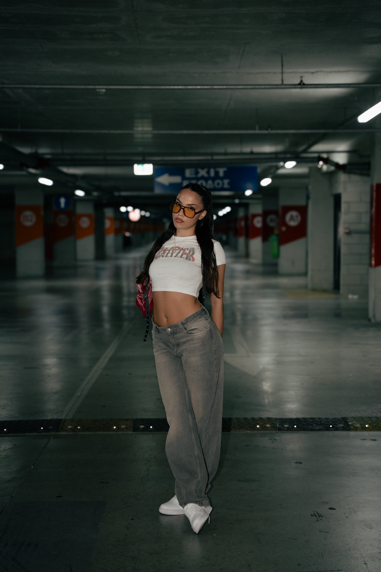 Tight white crop top