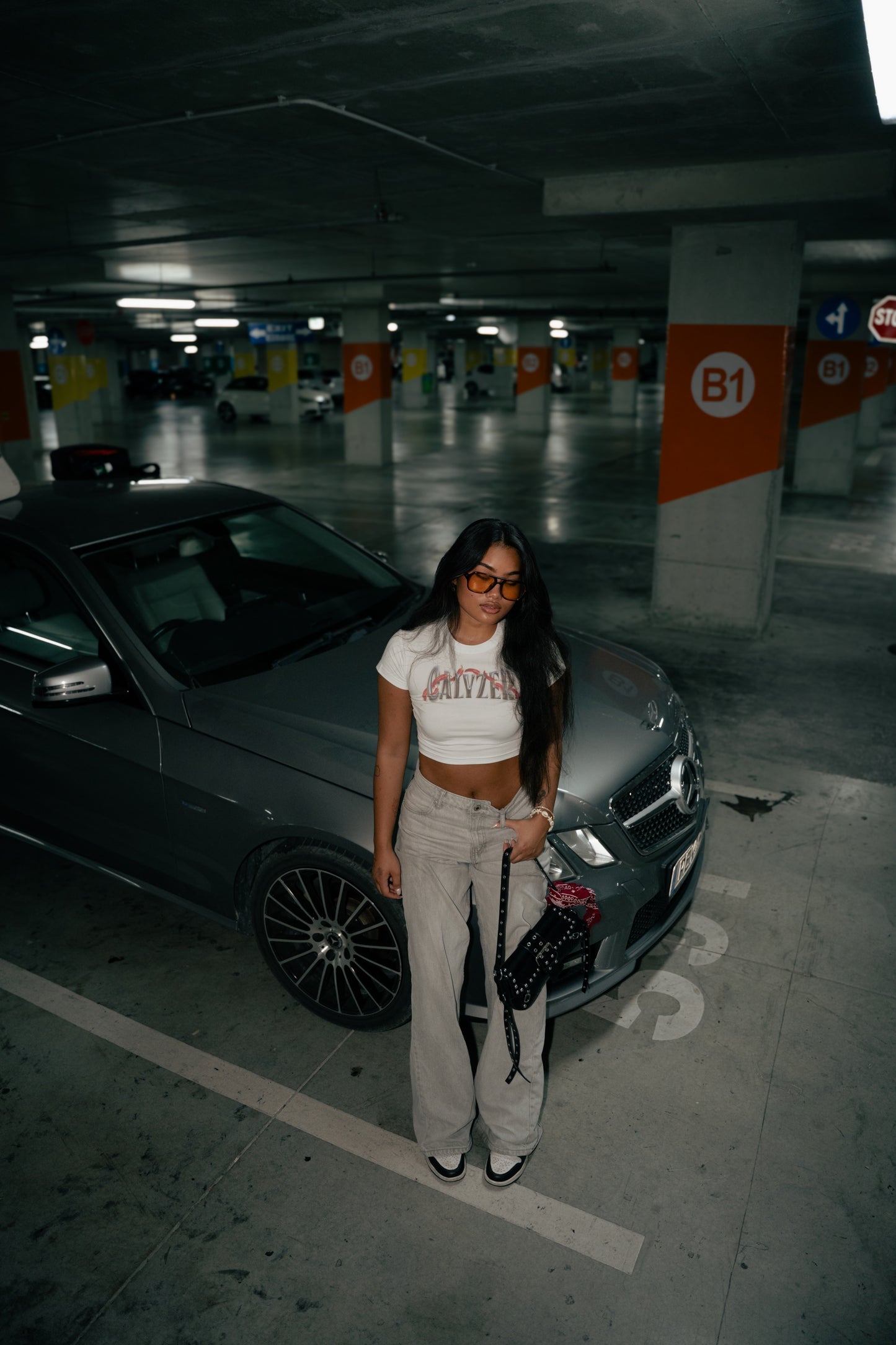 Tight white crop top